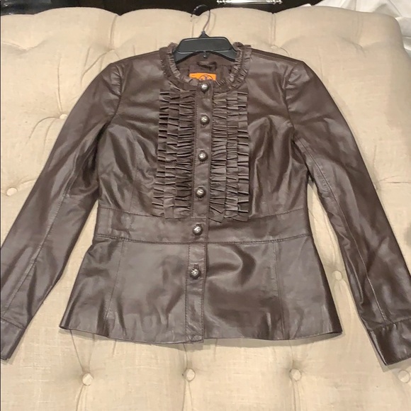 Brown leather jacket